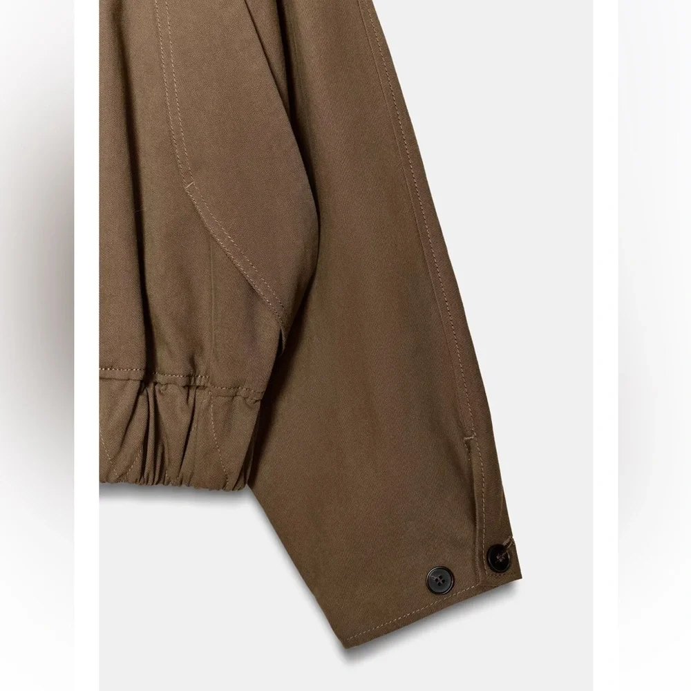 Zara HIGH COLLAR JACKET WITH ELASTIC HEM